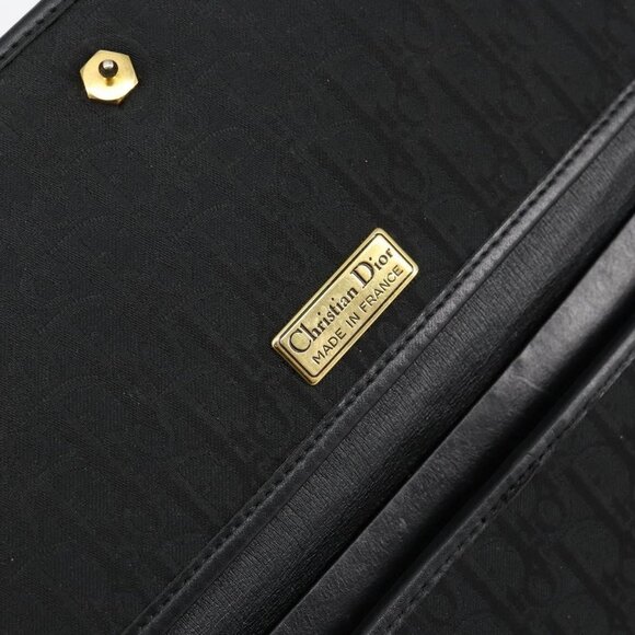 Christian Dior Trotter Canvas Chain Shoulder Bag Black Gold Auth - Picture 13 of 15